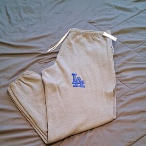 Gray Sweatpants with LA Dodgers Logo